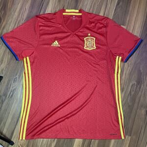 adidas Men’s XL Spain National Football Team Home Jersey Red 2015/16 UEFA